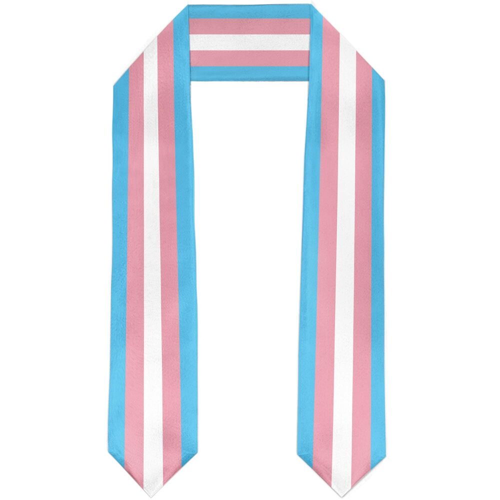 1808 Transgender Flag Graduation Stole Satin Sash Scarf for Study Aboard